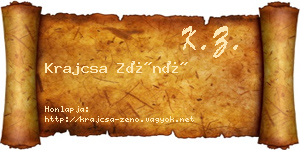 Krajcsa Zénó névjegykártya